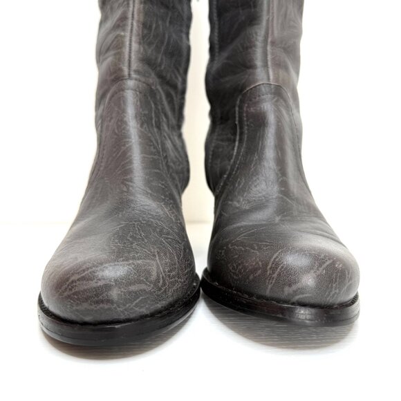 Ugg Ashur 5760 Boots Womens EU 38 US 7 Gray Crinkled Leather Knee High Boho - Picture 2 of 16